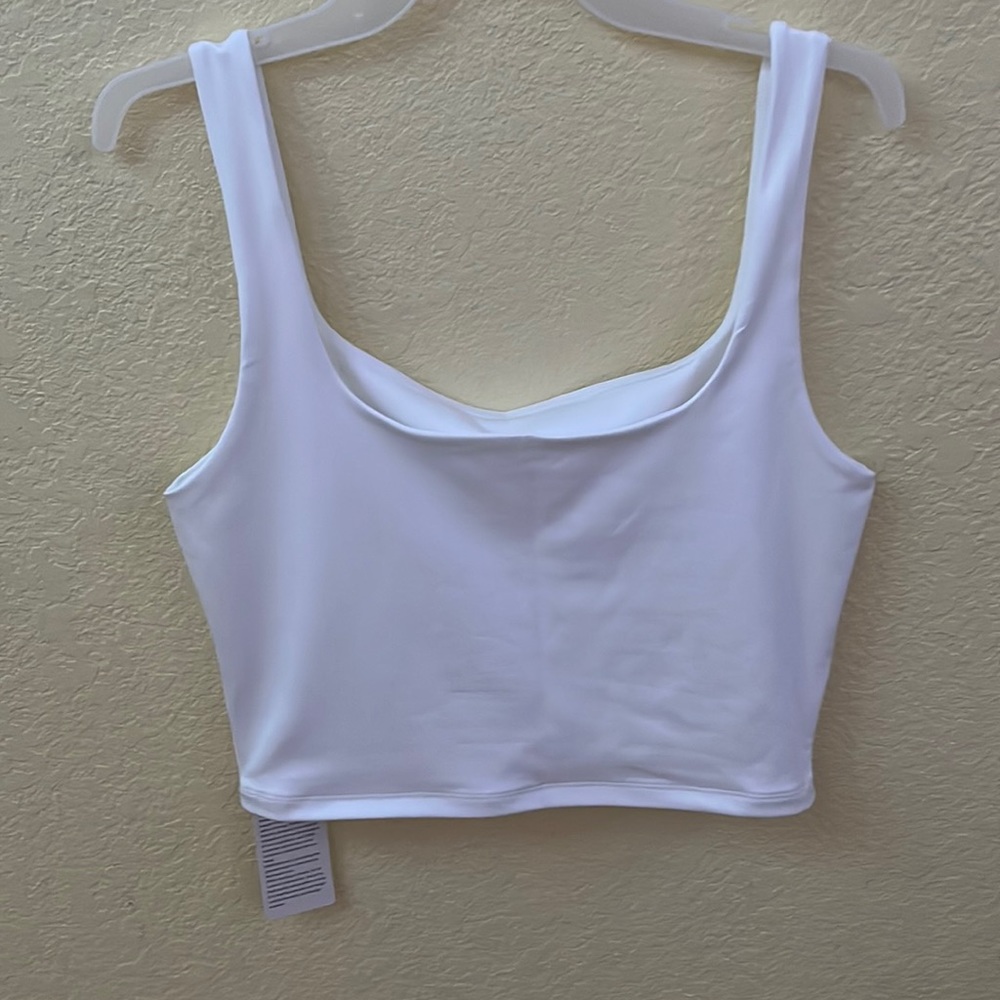 Classic Fashion White Tank Top- Super stretchy and soft, low cut.